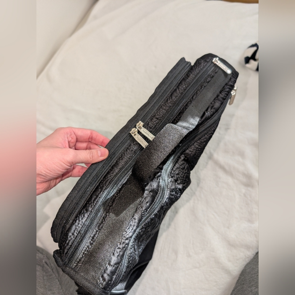 Lesportsac Textured Black Convertible Laptop Backpack Bag - Picture 7 of 12
